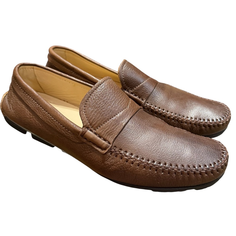 Anatomic & Co Mens Brown Pebbled Leather Droving Loafers Size 42 9'US Brazil
